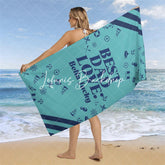 Lofaris Custom Name Best Dad Love Fathers Day Beach Towel